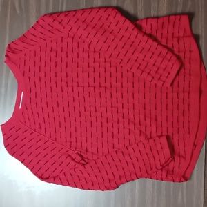 Karen Scott Red/Black Sweater XL